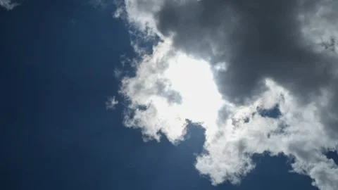 The sun sets and appears again after the black clouds pass Stock Footage 272632505