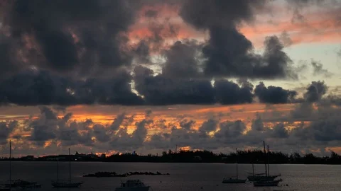 Sun sets on a bay in Bermuda. Stock Footage 88272028