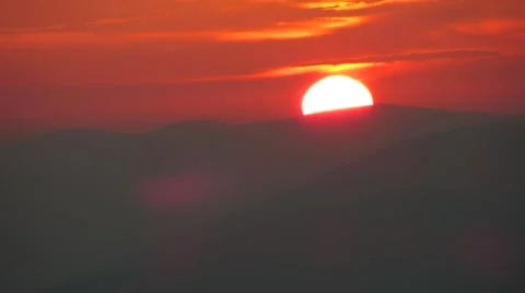 The sun sets on the Carpathian mountains Stock Footage 68860195