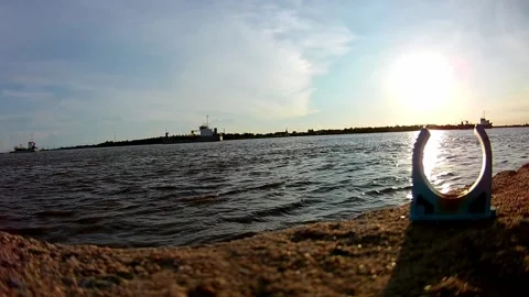 The sun sets by the Chao Phraya River. Stock Footage 133156871