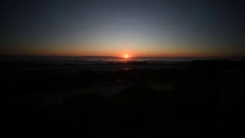 The sun sets far beyond the horizon Video stock 123687815