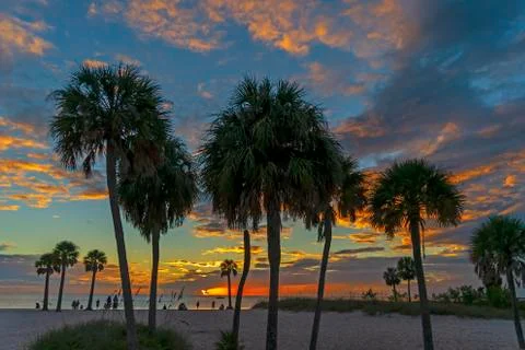 The Sun Sets Off The Florida Coast Stock Photos
