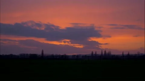 Sun sets on the horizon. Beautiful landscape. Timelapse Stock Footage 146222755