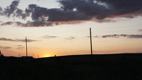 The sun sets on the horizon. Stock Footage 130459289