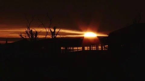 The sun sets on the house Stock Footage 70363955