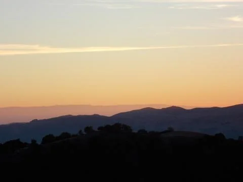 Sun sets on Mountain Diablo Stock Photos