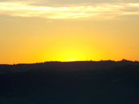 The sun sets on Mountain Diablo Stock Photos