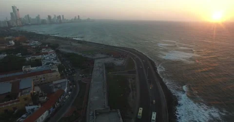 The Sun Sets over Cartagena 스톡 동영상 61336075