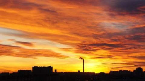 The sun sets over the city. Landscape photography. St.Petersburg, Russia. Stock Photos