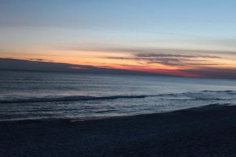 Sun sets over the Gulf Stock Photos