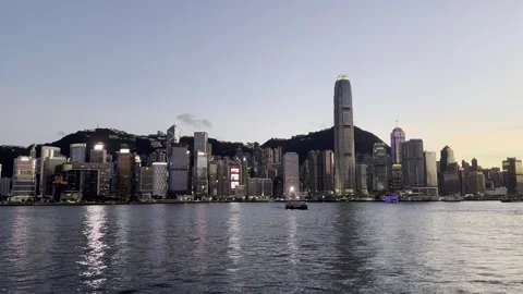 Sun Sets over Hong Kong Island Stock Footage 278054744