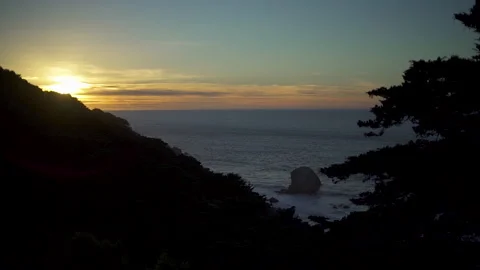 Sun sets over San Francisco bay Stock Footage 141616241