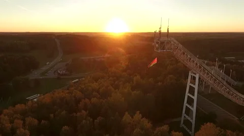 Sun sets over the ski resort Vídeos de archivo 68832936