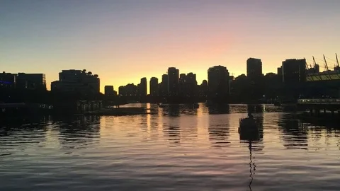 Sun sets over vancouver Stock Footage 79698127