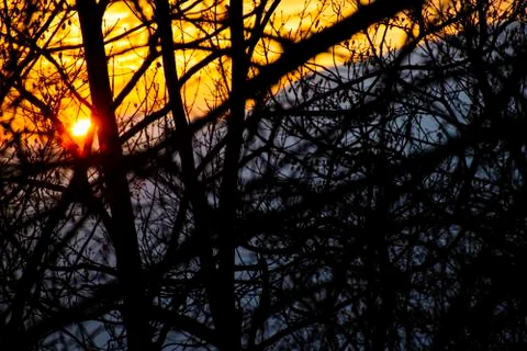 The sun sets Stock Photos