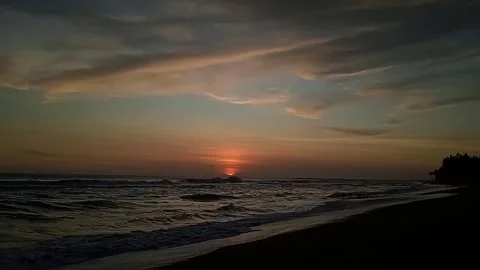 The sun sets on the sea. Video stock 241399465