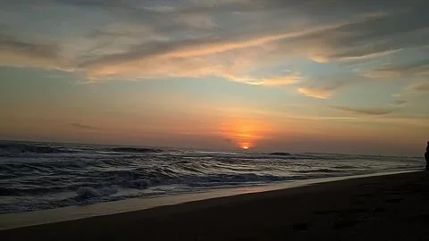 The sun sets on the sea. Video stock 241399509