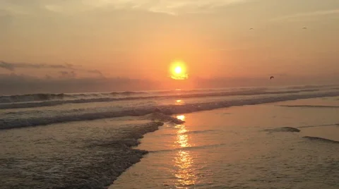 Sun Setting Above Ocean , After Sunset Stockbeeldmateriaal 49075669