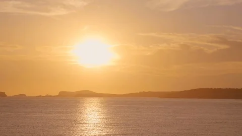 Sun setting Balearic island  Stock Footage 123141862