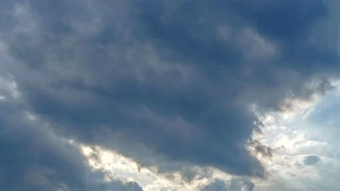 Sun setting behind cloud with sun rays timelapse - 8K Stock Footage 155112765