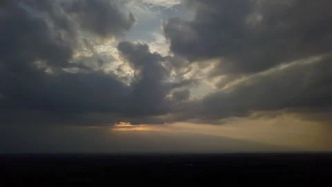 Sun setting Behind Clouds in Ireland Aerial 4K 스톡 동영상 147195666
