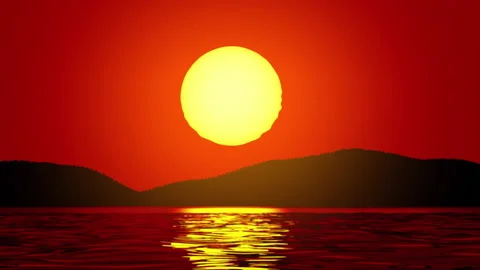 The sun is setting behind the hills and the sea shore 스톡 동영상 186779039