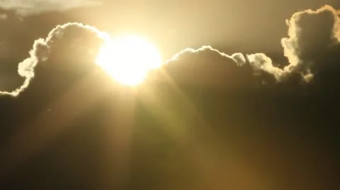 Sun setting behind massive Storm Clouds GF Stock-Footage 12704013