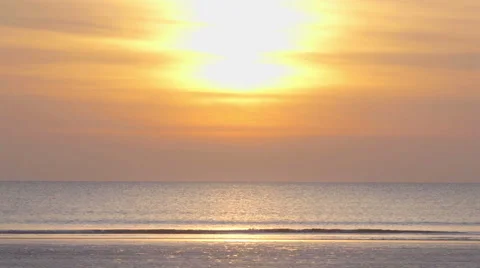 Sun Setting Behind The Most Perfect Sandy Beach Stock Footage 60413969