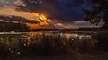 Sun Setting Behind An Overcast Evening 4k or 4k+ Resolution