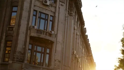 Sun setting in Bucharest Romania Stock Footage 272692807