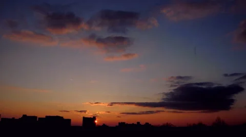 Sun Setting City Stock Footage 1235932