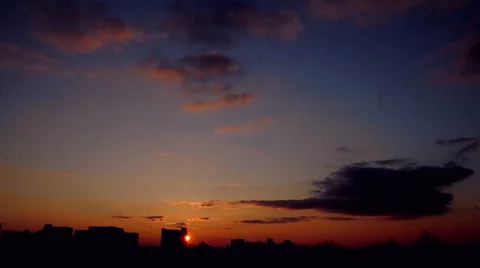 The Sun Setting City Time Lapse Stock Footage 1235003