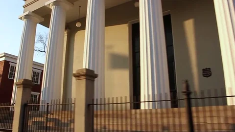 Sun Setting on Courthouse Stock Footage 83695533