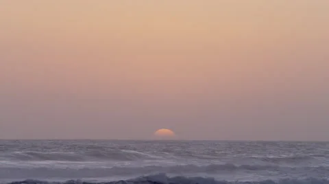 Sun Setting on Horizon at the 12 Apostles- Australian Outback Video stock 46161666
