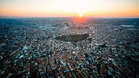 Sun setting on Istanbul, Turkey time lapse Stock Footage 116915905
