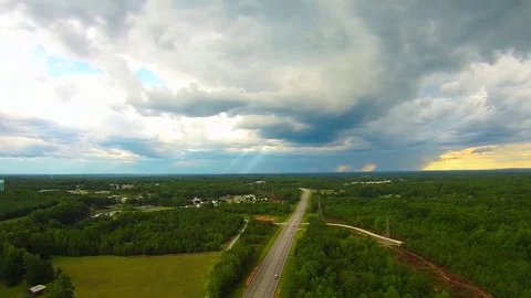 Sun setting landscape view over york south carolina Stock-Footage 70131068