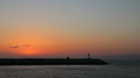 Sun Setting in Marina del Rey, CA Stock Footage 38036227