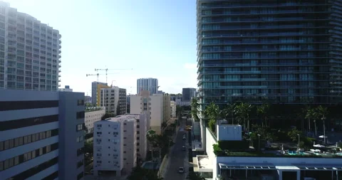 Sun setting on Miami towers Video stock 231735177