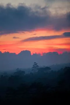 Sun setting over Bali Stock Photos