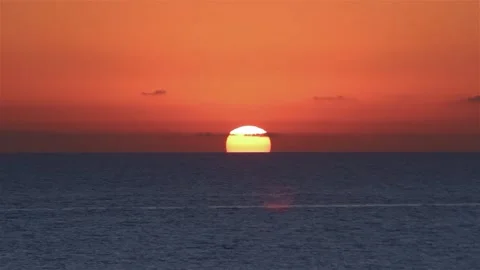 Sun Setting Over Blue Sea. Stock Footage 196627241