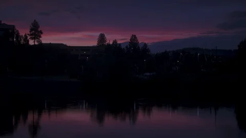 Sun Setting over the Deschutes Stock Footage 90494213