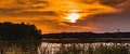 Sun Setting Over The Lake And Behind The Trees - Anamorphic Timelapse 4k or 4k+ Resolution