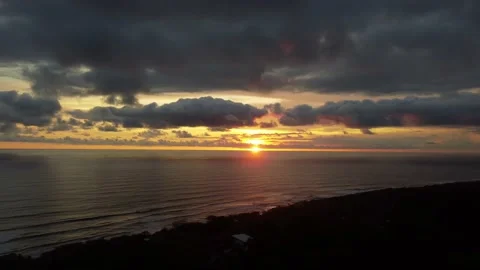 Sun setting over the ocean in Costa Rica Stock Footage 166561375