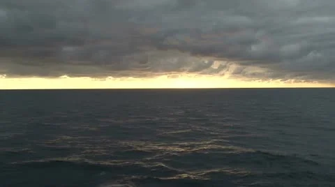 Sun setting over rough seas near Bilbao, Spain. Stock Footage 11161594