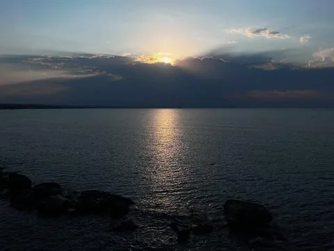 The sun setting. Stock Photos