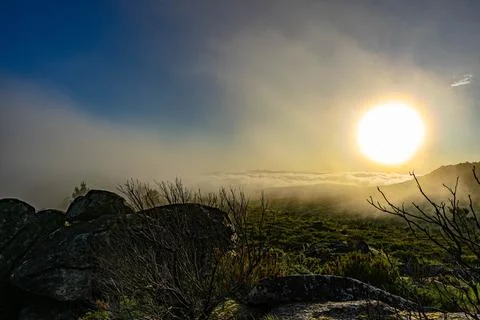 Sun setting Stock Photos