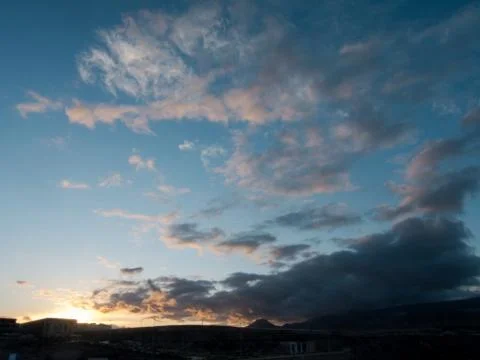 The Sun Setting in the Sea Stock-Fotos