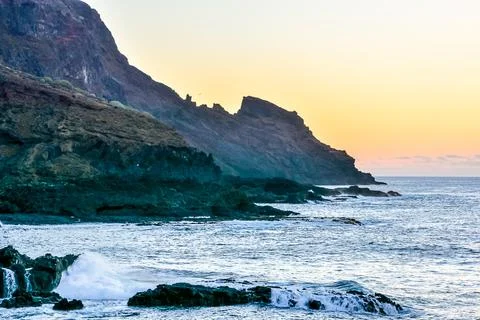 The Sun Setting in the Sea Fotos Stock