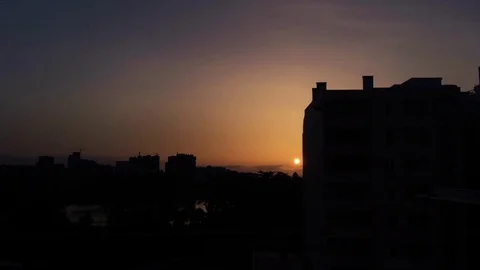 Sun setting in sea Timelapse Stock Footage 76020677