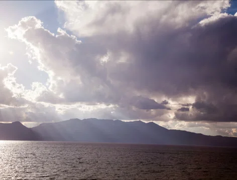 Sun Setting Time Lapse in Lake Tahoe Stock Footage 61118083